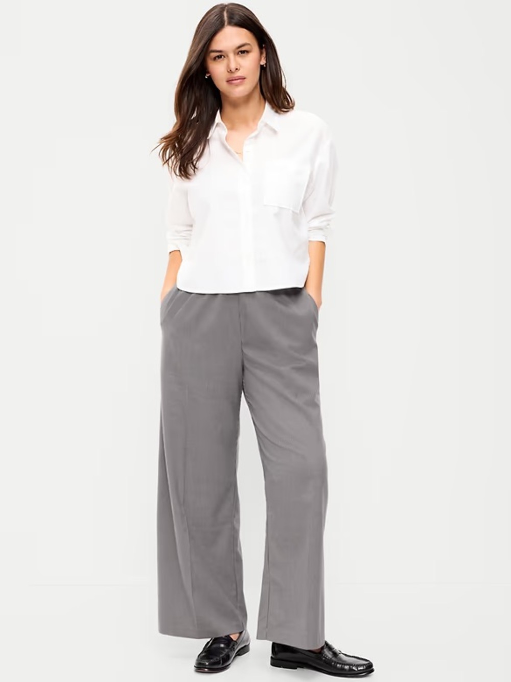Old Navy High Waisted Wide Leg Trousers Size L NEW